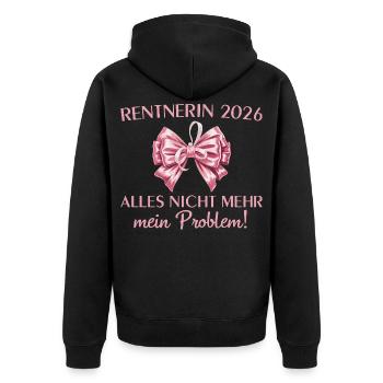 Rentnerin 2026 Arbeitskollegin Abschied Rente - Unisex Premium Bio Zip Hoodie - Schwarz - Hinten - Nico (187cm)