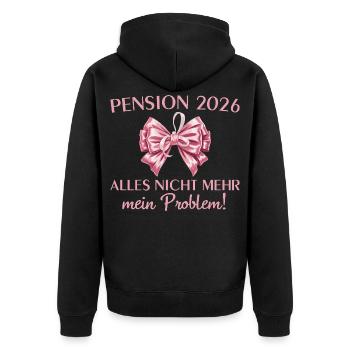 Pension 2026 Arbeitskollegin Abschied Rente - Unisex Premium Bio Zip Hoodie - Schwarz - Hinten - Nico (187cm)