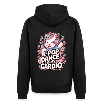 K-Pop Danse Drôle Corée - Veste à capuche bio Premium Unisexe - noir - Dos - Nico (187cm)