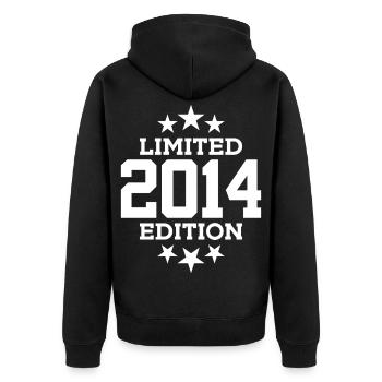 LIMITED EDITION 2014 12TH BIRTHDAY - Unisex Premium Organic Zip Hoodie - black - Back - Nico (187cm)
