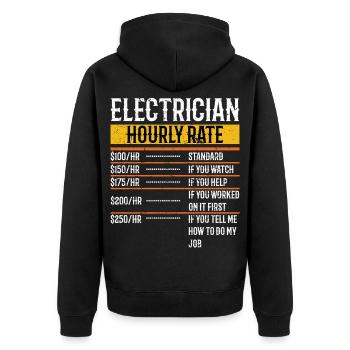 Électricien Tarifs horaires Handyman Tarifs de la main-d’œuvre - Veste à capuche bio Premium Unisexe - noir - Dos - Nico (187cm)