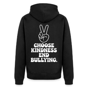 Choose Kindness End Bullying - Unisex Premium Organic Zip Hoodie - black - Back - Nico (187cm)