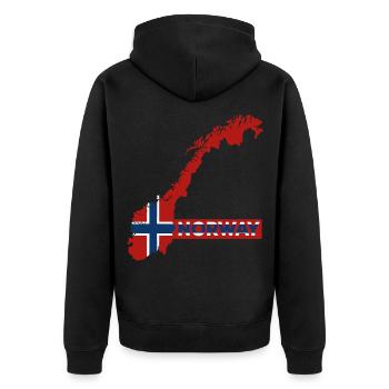 Norvège Vacances Nature Cadeau - Veste à capuche bio Premium Unisexe - noir - Dos - Nico (187cm)