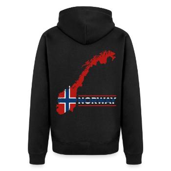 Norvège Vacances Nature Cadeau - Veste à capuche bio Premium Unisexe - noir - Dos - Nico (187cm)