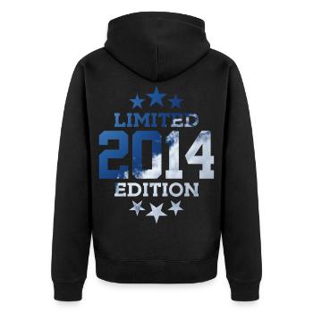 LIMITED EDITION 2014 12TH BIRTHDAY - Unisex Premium Organic Zip Hoodie - black - Back - Nico (187cm)