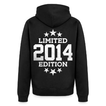 LIMITED EDITION 2014 12TH BIRTHDAY - Unisex Premium Organic Zip Hoodie - black - Back - Nico (187cm)