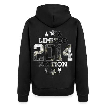 LIMITED EDITION 2014 12TH BIRTHDAY - Unisex Premium Organic Zip Hoodie - black - Back - Nico (187cm)