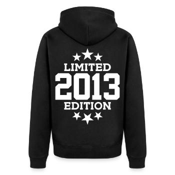 ÉDITION LIMITÉE 2013 13E ANNIVERSAIRE - Veste à capuche bio Premium Unisexe - noir - Dos - Nico (187cm)