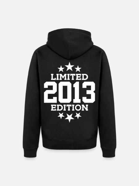 LIMITED EDITION 2013 13TH BIRTHDAY - Unisex Premium Organic Zip Hoodie - black