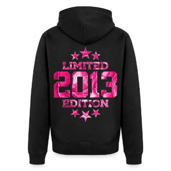 ÉDITION LIMITÉE 2013 13E ANNIVERSAIRE - Veste à capuche bio Premium Unisexe - noir - Dos - Nico (187cm)