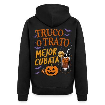 Trick or Treat Best Cubata - Unisex Premium Organic Zip Hoodie - black - Back - Nico (187cm)