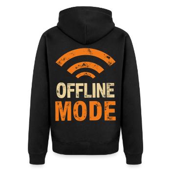 Finally in the dead zone – offline mode - Unisex Premium Organic Zip Hoodie - black - Back - Nico (187cm)
