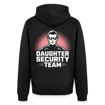 Équipe de sécurité fille – Père Garde du corps - Veste à capuche bio Premium Unisexe - noir - Dos - Nico (187cm)