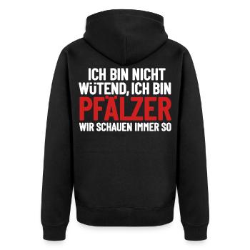 I'm not angry - I'm Palatine - Unisex Premium Organic Zip Hoodie - black - Back - Nico (187cm)