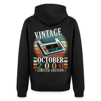 October 2000 Jubilee 2000 October - Unisex Premium Organic Zip Hoodie - black - Back - Nico (187cm)