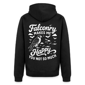 La fauconnerie me rend heureux que vous ne conceviez pas tellement - Veste à capuche bio Premium Unisexe - noir - Dos - Nico (187cm)