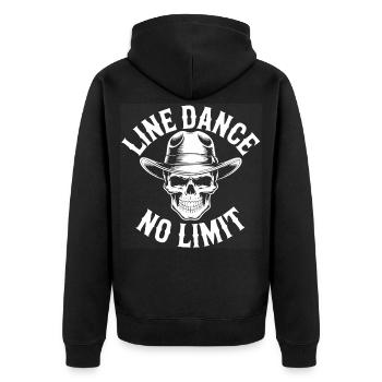Line Dance Skull No Limit - Unisex Premium Organic Zip Hoodie - black - Back - Nico (187cm)