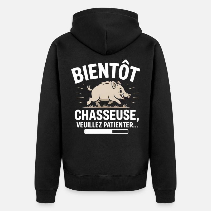 Bald ein Jäger - Unisex Premium Bio Zip Hoodie - Schwarz
