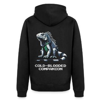 Cold-Blooded Pet | Iguana Reptile - Unisex Premium Organic Zip Hoodie - black - Back - Nico (187cm)