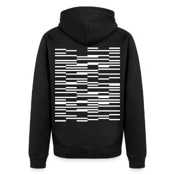 Conception de lignes géométriques abstraites - Veste à capuche bio Premium Unisexe - noir - Dos - Nico (187cm)