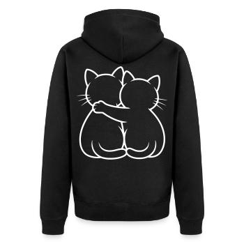 Câlin de chats - Veste à capuche bio Premium Unisexe - noir - Dos - Nico (187cm)