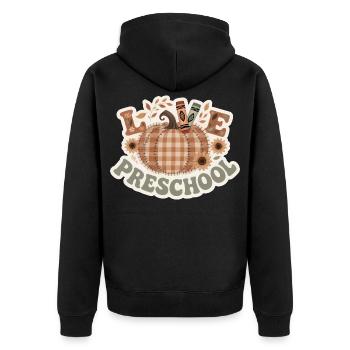 Amour Préscolaire Thanksgiving Feuilles d’automne colorées - Veste à capuche bio Premium Unisexe - noir - Dos - Nico (187cm)