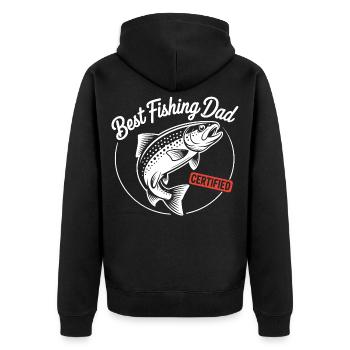 Best Fishing Dad Certified - Unisex Premium Organic Zip Hoodie - black - Back - Nico (187cm)