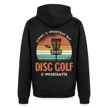 Le disc golf rétro est important - Veste à capuche bio Premium Unisexe - noir - Dos - Nico (187cm)