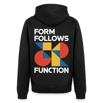 Bauhaus Architektur Architekt - Unisex Premium Bio Zip Hoodie - Schwarz - Hinten - Nico (187cm)