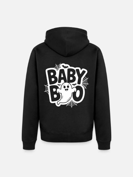 Baby Boo Halloween Ghost - Unisex Premium Organic Zip Hoodie - black