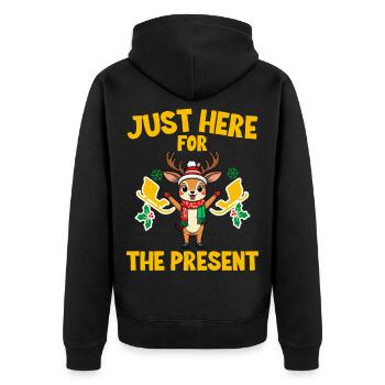 Conception du Père Noël et des rennes pour les fans de Noël - Veste à capuche bio Premium Unisexe - noir - Dos - Nico (187cm)