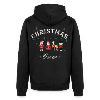 Rentier Geschenkidee für festliche Stimmung - Unisex Premium Bio Zip Hoodie - Schwarz - Hinten - Nico (187cm)