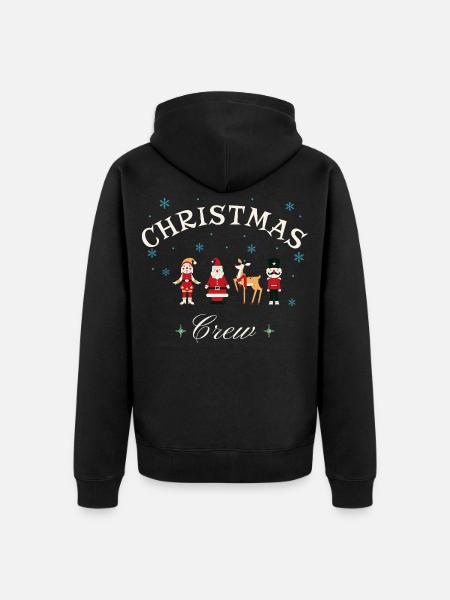 Rentier Geschenkidee für festliche Stimmung - Unisex Premium Bio Zip Hoodie - Schwarz