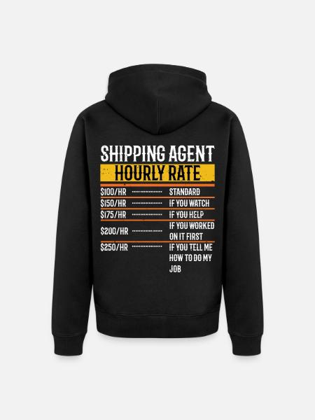 Lustiger Spediteur Stundensatz - Unisex Premium Bio Zip Hoodie - Schwarz