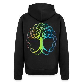 Strange multicolored tree - Unisex Premium Organic Zip Hoodie - black - Back - Nico (187cm)