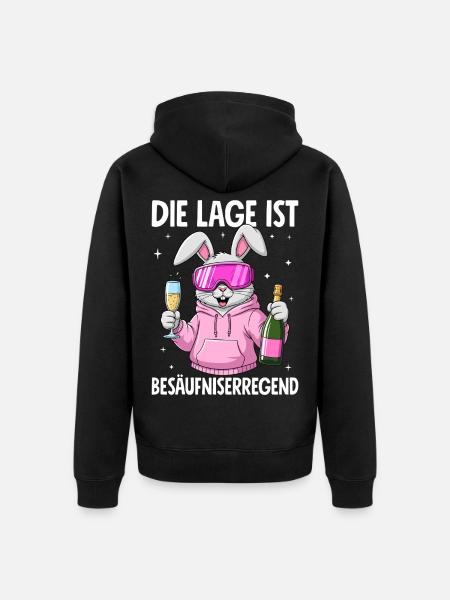 The situation is drunkenness - Unisex Premium Organic Zip Hoodie - black
