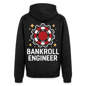 Bankroll Engineer Gambling Gambler - Unisex Premium Organic Zip Hoodie - black - Back - Nico (187cm)