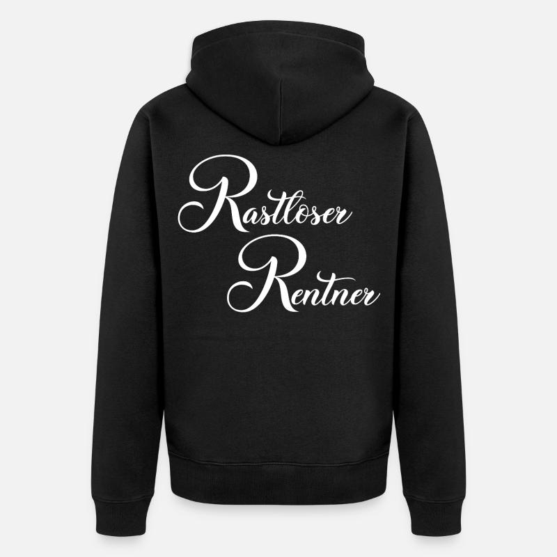 Lettrage de retraité agité - Veste à capuche bio Premium Unisexe - noir