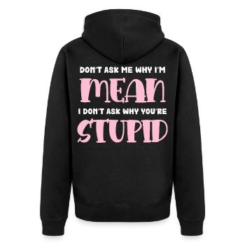 Je suis méchant – Coquille rose coquine - Veste à capuche bio Premium Unisexe - noir - Dos - Nico (187cm)