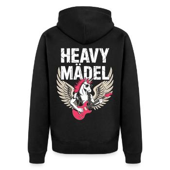 Heavy Metal Rock Festival Licorne Heavy Girl - Veste à capuche bio Premium Unisexe - noir - Dos - Nico (187cm)
