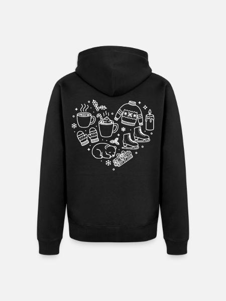 Winter Heart - Unisex Premium Organic Zip Hoodie - black