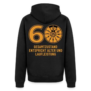 HU December 2025 - 60 Years - Birthday Gift - Unisex Premium Organic Zip Hoodie - black - Back - Nico (187cm)