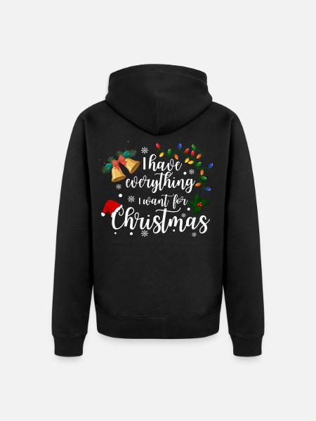 Funny Couple Christmas Shirt - Unisex Premium Organic Zip Hoodie - black
