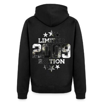 ÉDITION LIMITÉE 2009 17E ANNIVERSAIRE - Veste à capuche bio Premium Unisexe - noir - Dos - Nico (187cm)