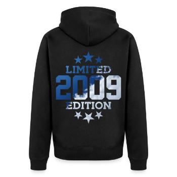ÉDITION LIMITÉE 2009 17E ANNIVERSAIRE - Veste à capuche bio Premium Unisexe - noir - Dos - Nico (187cm)