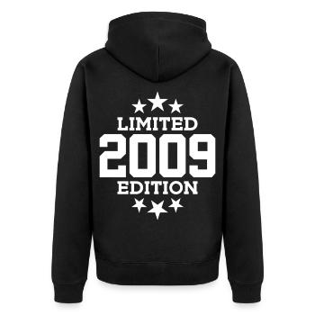 ÉDITION LIMITÉE 2009 17E ANNIVERSAIRE - Veste à capuche bio Premium Unisexe - noir - Dos - Nico (187cm)