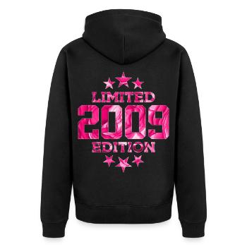 LIMITED EDITION 2009 17TH BIRTHDAY - Unisex Premium Organic Zip Hoodie - black - Back - Nico (187cm)