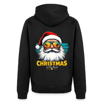 Weihnachten Am Strand Christmas At The Beach - Unisex Premium Organic Zip Hoodie - black - Back - Nico (187cm)