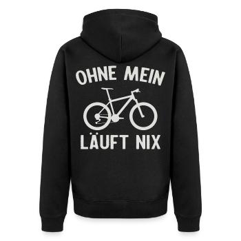 Nothing works without my bike - Unisex Premium Organic Zip Hoodie - black - Back - Nico (187cm)