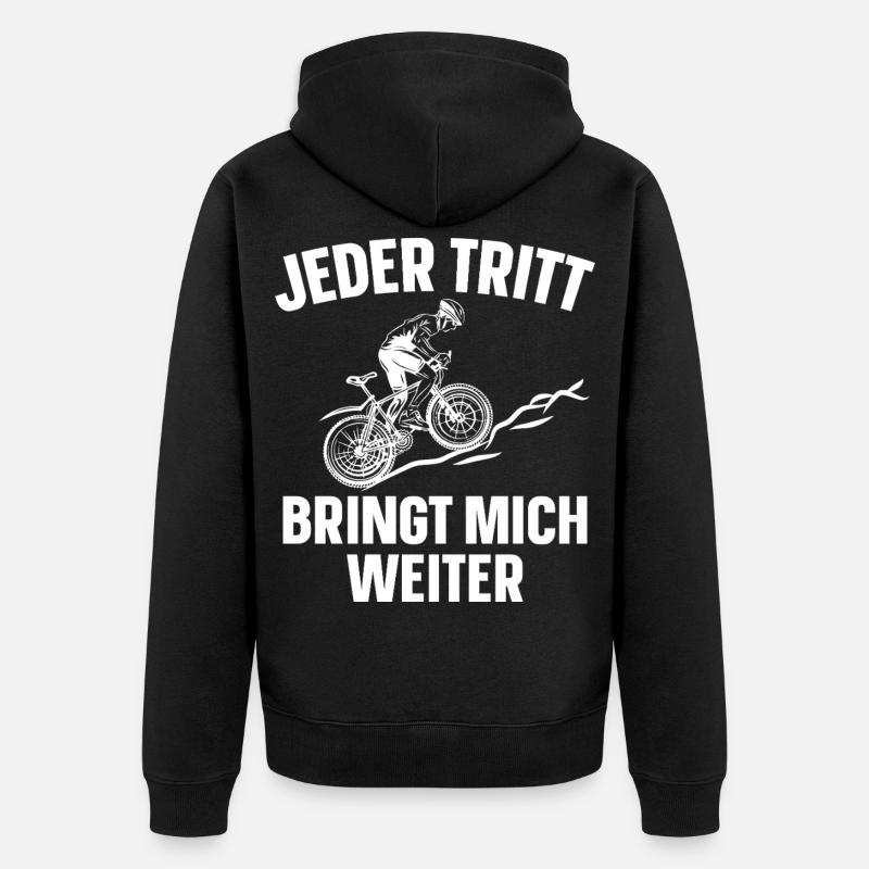 Jeder Tritt Bringt Mich Weiter - Unisex Premium Bio Zip Hoodie - Schwarz